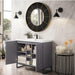 alicante 39.5" single vanity gray smoke matte black side view open cabinet