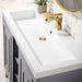 Alicante 39.5" Single Vanity Gray Smoke Radiant Gold White Glossy Composite Stone Top