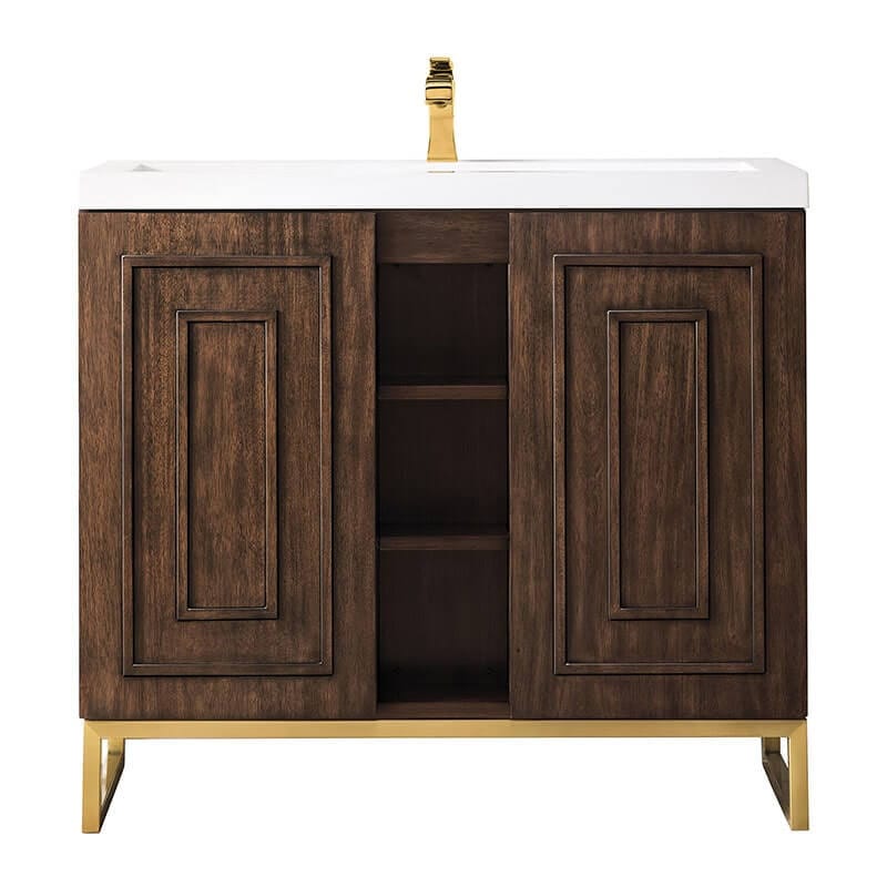 Alicante 39.5" Single Vanity Mid Century Acacia Radiant Gold