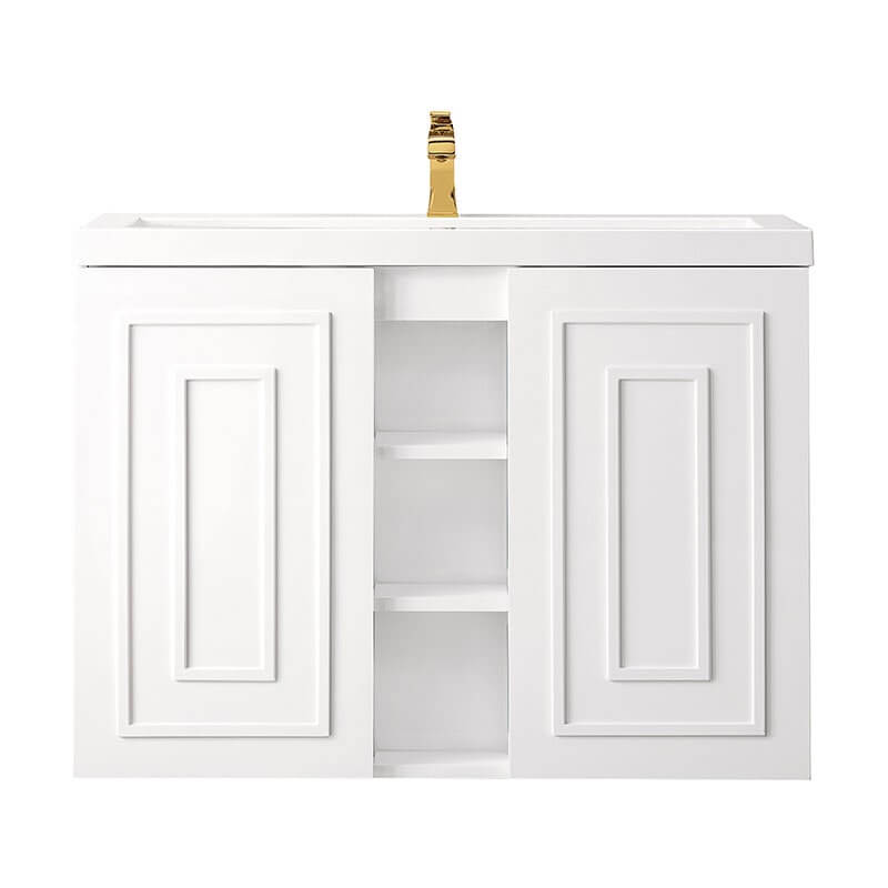 Alicante 39.5" Single Wall Mount Vanity Glossy White Front View