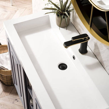 Alicante 39.5" Single Wall Mount Vanity Gray Smoke White Glossy Composite Stone Top