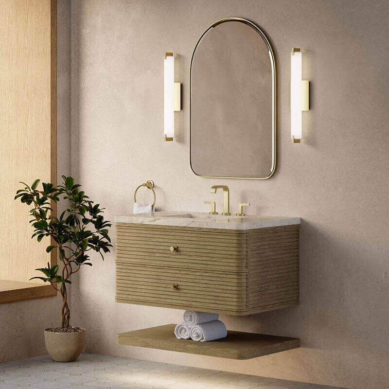 Allamari 36 Inch Single Vanity Dune Mist in Tajnar Eclos Top Corner View