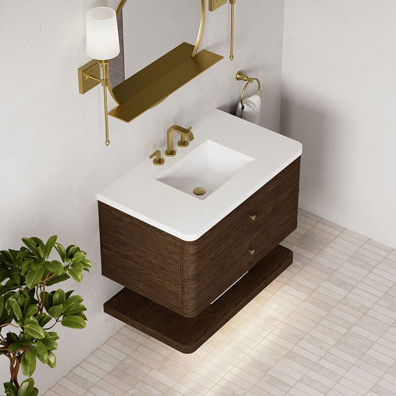 Allamari 36 Single Vanity Sable in White Zeus Silestone Top