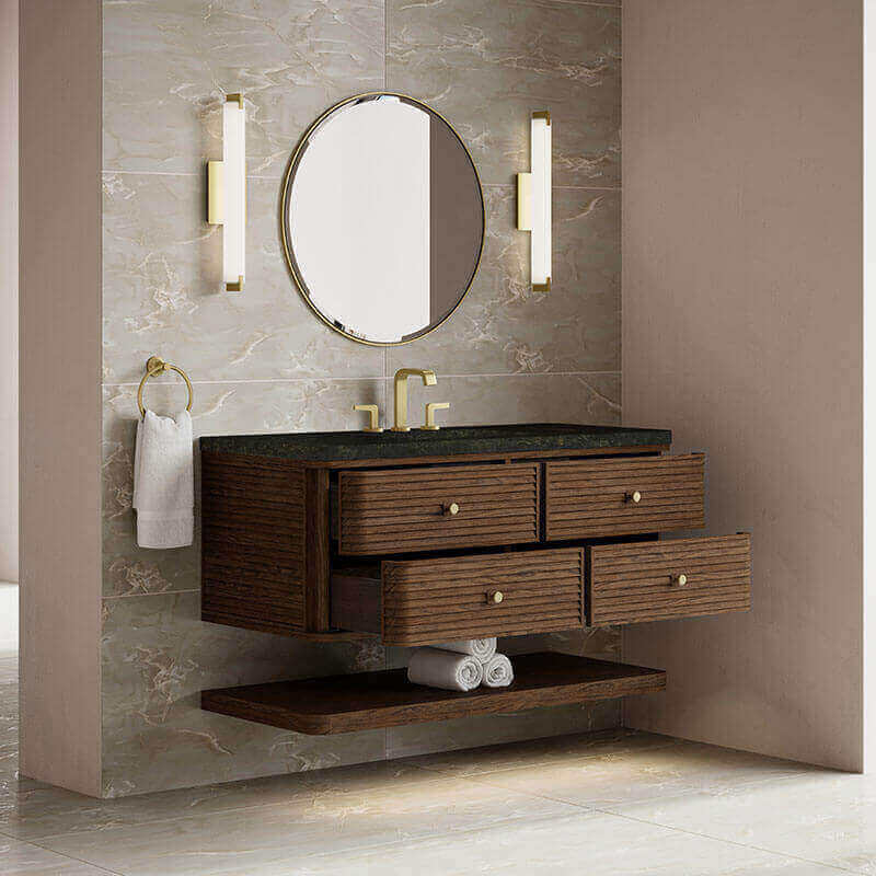 Allamari 48 Inch Single Vanity Sable in Phantome Eclos Top Corner View