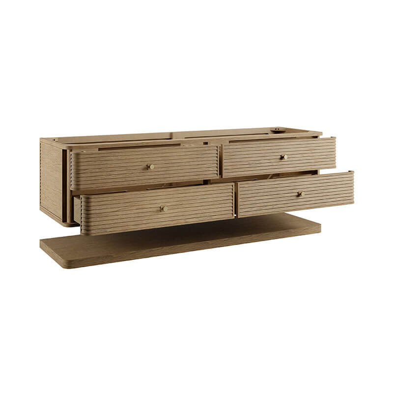 Allamari 72 Double Vanity Dune Mist Cabinet Only Corner View