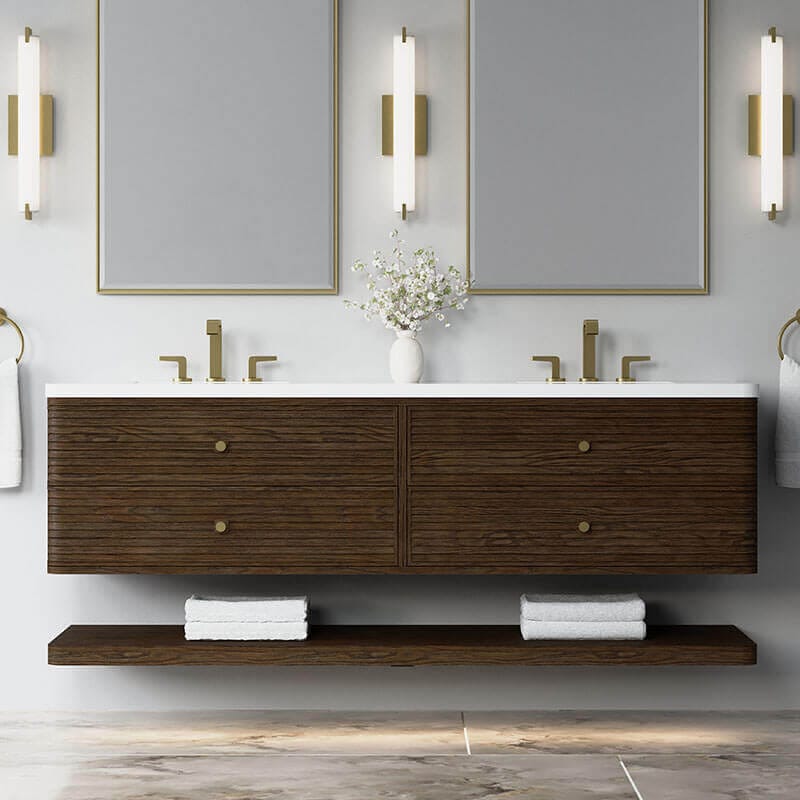 Allamari 72 Double Vanity Sable in White Zeus Silestone Top Front View