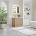 Altair Barnett 36 inch Single Bathroom Vanity with Top Natural Oak Corner View