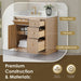 Altair Barnett 36 inch Single Bathroom Vanity with Top Natural Oak Premium Material