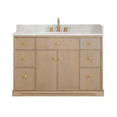 Altair Barnett 48 Single Bathroom Vanity with Top Natural Oak Front View