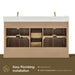 Altair Barnett 60 Double Bathroom Vanity with Top Natural Oak Back View