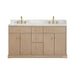 Altair Barnett 60 Double Bathroom Vanity with Top Natural Oak Front View
