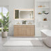 Altair Barnett 60 inch Double Bathroom Vanity with Top Natural Oak Front View