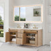 Altair Barnett 72 inch Double Bathroom Vanity with Top Natural Oak Open Drawer