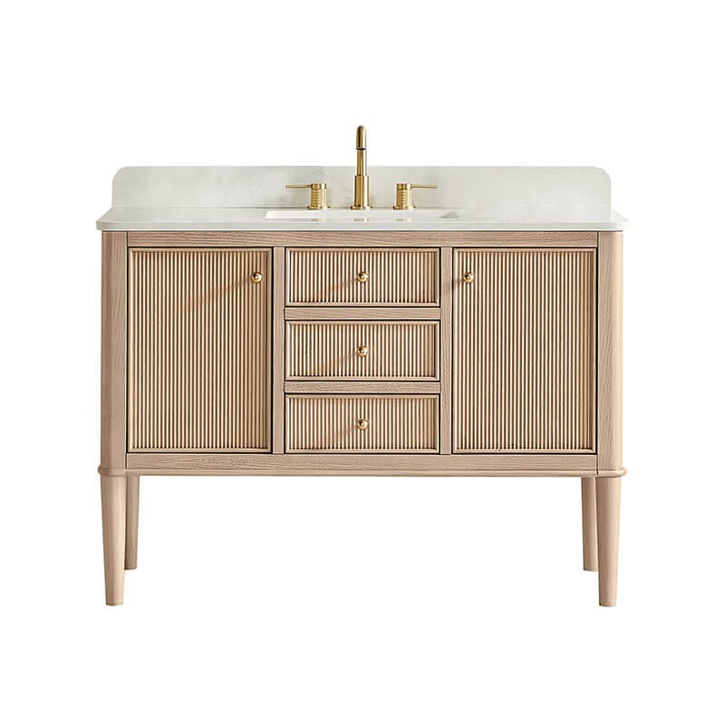 Altair Blaise 48 Single Bathroom Vanity with Top Light Oak Front View