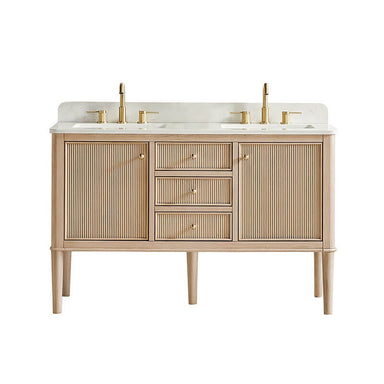 Altair Blaise 54 Double Bathroom Vanity with Top Light Oak Front View