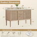 Altair Blaise 54 inch Double Bathroom Vanity with Top Light Oak Dimension