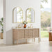 Altair Blaise 60 inch Double Bathroom Vanity with Top Light Oak Corner View