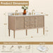 Altair Blaise 60 inch Double Bathroom Vanity with Top Light Oak Dimension