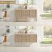 Altair Blaise 60 inch Double Bathroom Vanity with Top Light Oak Freestanding of Floating