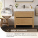 Altair Cascadia 36 inch Single Bathroom Vanity with Top Weathered Fir Front View Detail