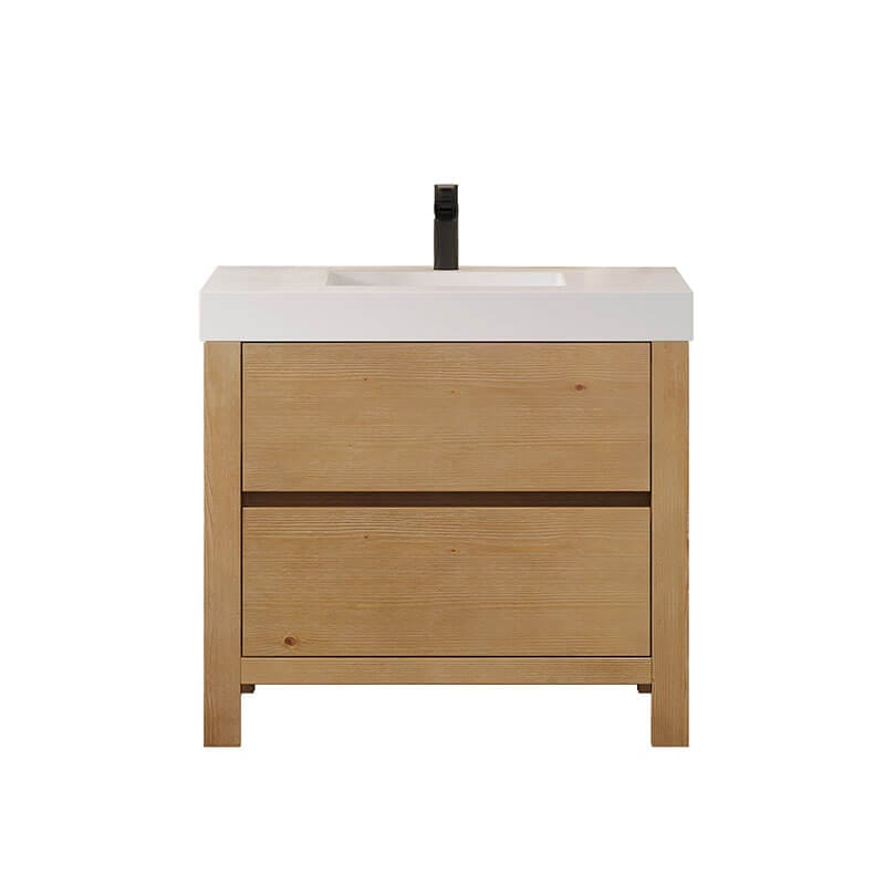 Altair Cascadia 36 Single Bathroom Vanity with Top Weathered Fir Front View