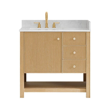 Altair Cecil 36 Single Bathroom Vanity with Top White Oak Front View