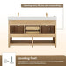 Altair Cecil 60 inch Double Bathroom Vanity with Top White Oak BAck View