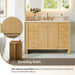 Altair Cedar 48 inch Single Bathroom Vanity with Top Natural Wood Front View Detail