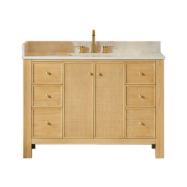 Altair Cedar 48 Single Bathroom Vanity with Top Natural Wood Front View