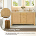 Altair Cedar 60 Double Bathroom Vanity with Top Natural Wood Front View Detail