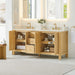Altair Cedar 72 Double Bathroom Vanity with Top Natural Wood Open Drawer