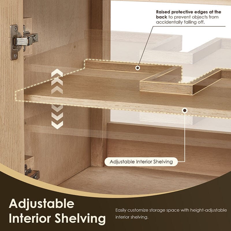 Altair Cerrito 30 Inch Single Bathroom Vanity with Top Natural Oak Adjustable Shelves