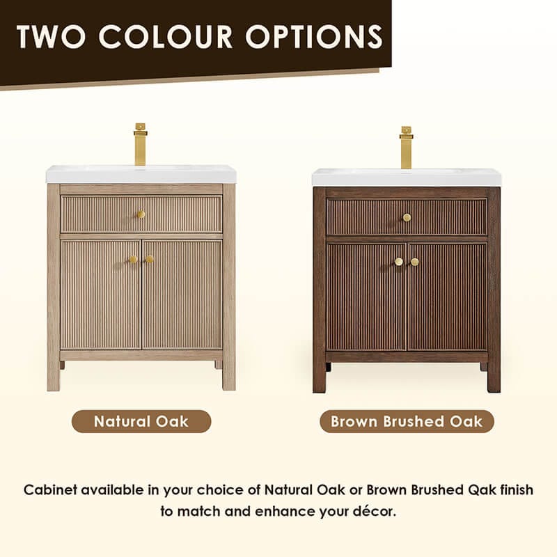 Altair Cerrito 30 Single Bathroom Vanity with Top Natural Oak Color Options