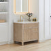 Altair Cerrito 36 inch Single Bathroom Vanity with Top Natural Oak Corner View