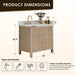Altair Cerrito 36 inch Single Bathroom Vanity with Top Natural Oak Dimension
