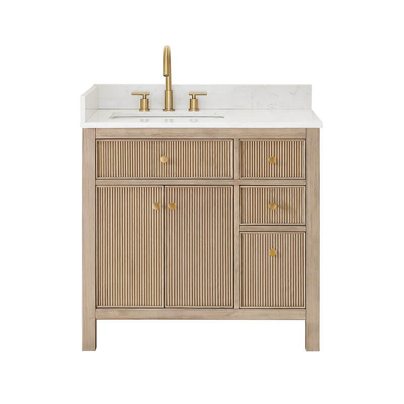 Altair Cerrito 36 Single Bathroom Vanity with Top Natural Oak Front View