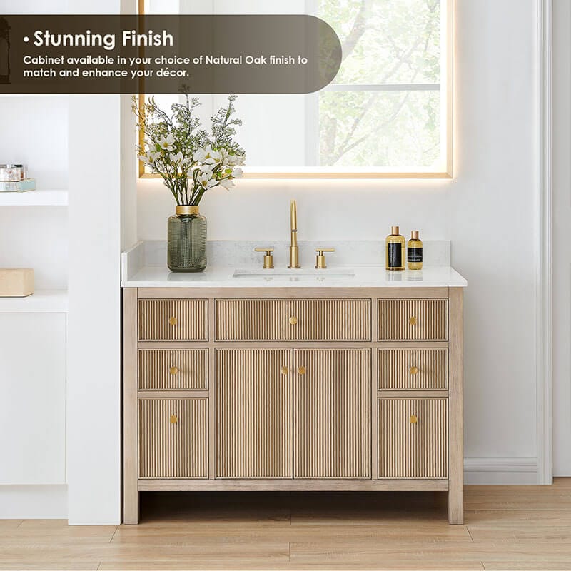 Altair Cerrito 48 Single Bathroom Vanity with Top Natural Oak Stunning Finish