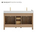 Altair Cerrito 60 Double Bathroom Vanity with Top Natural Oak Back View