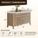 Altair Cerrito 60 inch Double Bathroom Vanity with Top Natural Oak Dimensions