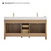 Altair Cerrito 72 Double Bathroom Vanity with Top Natural Oak Back View
