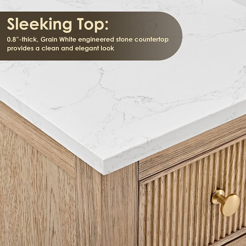 Altair Cerrito 72 inch Double Bathroom Vanity with Top Natural Oak Countrertop