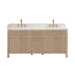 Altair Cerrito 72 inch Double Bathroom Vanity with Top Natural Oak Front View