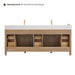 Altair Cerrito 84 Double Bathroom Vanity with Top Natural Oak BAck View