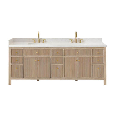 Altair Cerrito 84 Double Bathroom Vanity with Top Natural Oak Front View