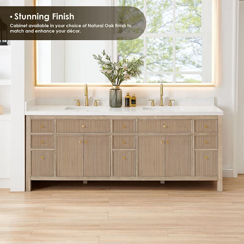 Altair Cerrito 84 Double Bathroom Vanity with Top Natural Oak Stunning Finish