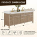 Altair Cerrito 84 inch Double Bathroom Vanity with Top Natural Oak Dimensions
