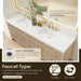 Altair Cerrito 84 inch Double Bathroom Vanity with Top Natural Oak Nano Coated Basin