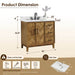 Altair Clara 36 Single Bathroom Vanity with Top Weathered Brown Dimension
