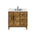Altair Clara 36 Single Bathroom Vanity with Top Weathered Brown Front View