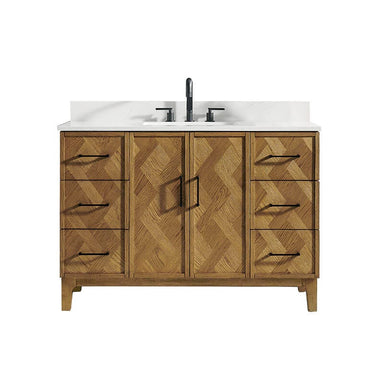 Altair Clara 48 Single Bathroom Vanity with Top Weathered Brown Front View